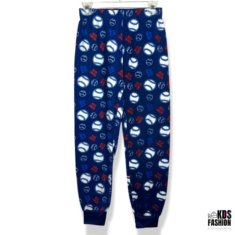 Home Run Boy’s Fleece Baseball Pajama Bottoms Youth Large